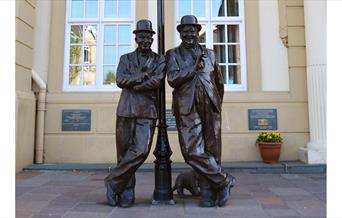Laurel & Hardy Statue in Ulverston, Cumbria