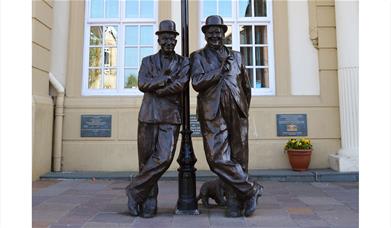 Laurel & Hardy Statue in Ulverston, Cumbria