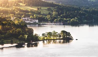 Aerial View of Low Wood Bay Resort & Spa in Windermere, Lake District