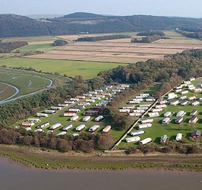 Aerial View of Old Park Wood Holiday Home Park in Cark, Cumbria