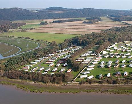 Aerial View of Old Park Wood Holiday Home Park in Cark, Cumbria