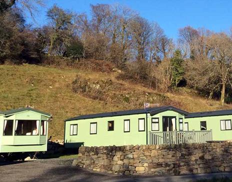 Exterior of the Caravans at Spoon Hall Caravans near Coniston, Lake District