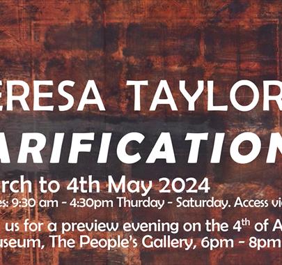 Poster for Scarification by Theresa Taylor, an Exhibition of Contemporary Printmaking at Kendal Museum in Kendal, Cumbria