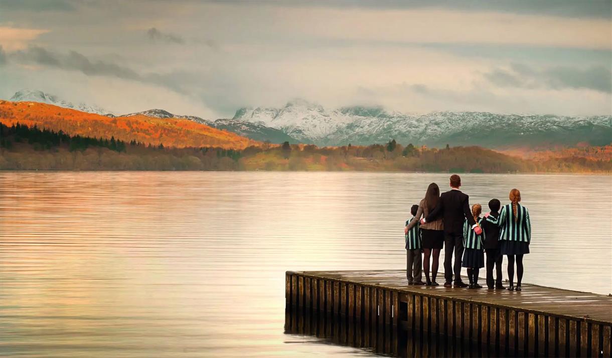 Students and Teachers Overlooking Lake Windermere at Windermere School in Windermere, Lake District