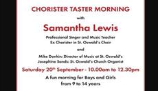ST OSWALDS PARISH CHURCH, OSWESTRY - CHOIR TASTER MORNING - Saturday 20th September - 10.00am