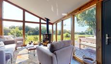 living room with view at Penlan cottage