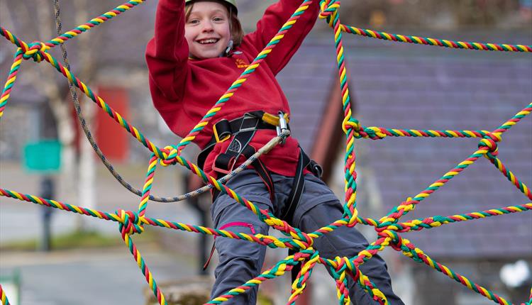 Spider Web Obstacle on the High Ropes Course