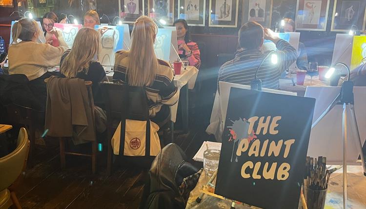 The Paint Club painting party at Sheldon's Cafe