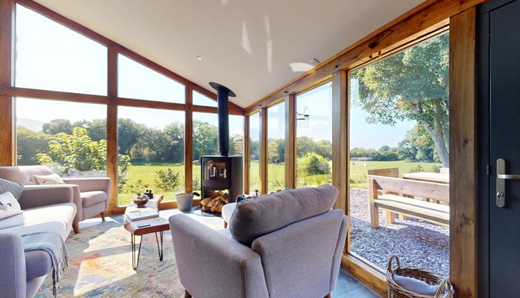 living room with view at Penlan cottage