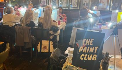 The Paint Club painting party at Sheldon's Cafe