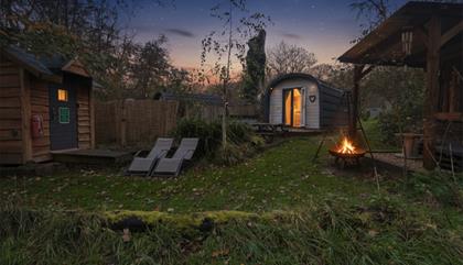 Orme glamping pod and gardens with hot tub and sauna