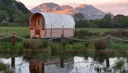 Snowdonia North Wales Hadfer Glamping Western Wagon for Two Persons with Full Breakfast Included