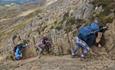 scrambling on the way up snowdon