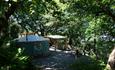 yurt in woodland, glamping snowdonia