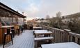 winter scene on riverbanc decking