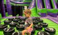 child on the inflatable park