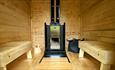 Wood fired Finnish Sauna interior