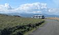 View of Llandudno Land Trains from the Great Orme towards Snowdonia