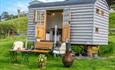 outside the shepherd's hut