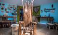 Hand Carved storytelling chair by Taran Eco Designs at Corris Craft Centre