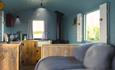 Interior of Susanna - Brook Cottage Shepherd Huts - multi-award winning luxury boutique adults only glamping located on the Llyn Peninsula, North Wale