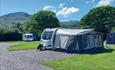 Caravan on hard standing pitch with mountain view