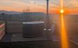 hot tub at sunset