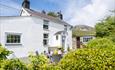 The front of Gors-lwyd Cottage with outdoor dining