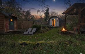 Orme glamping pod and gardens with hot tub and sauna