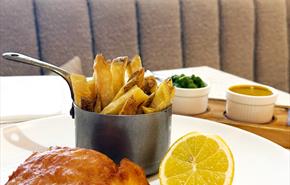 Portion of Fish and Chips at The Goat