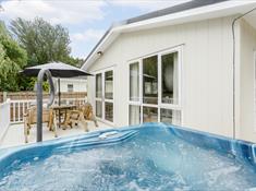 Hot tub lodge at Talacre Beach Resort