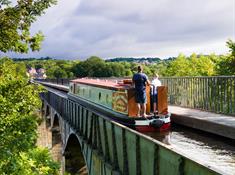 Anglo Welsh Canal boat crossing the Pontcysyllte Aqueduct