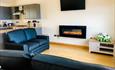 Living room with electric fire and smart TV