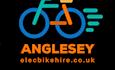 Logo for Anglesey electric bike hire with web address elecbikehire.co.uk