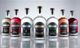 & Llanfairpwll Distillery Gin bottles in a v shape formation