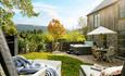 An enclosed private garden with your own garden furniture and luxury hot tub