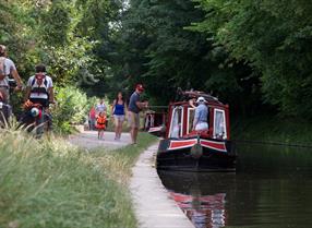 | Cycling alongside Kennet and Avon Canal at Avoncliff 