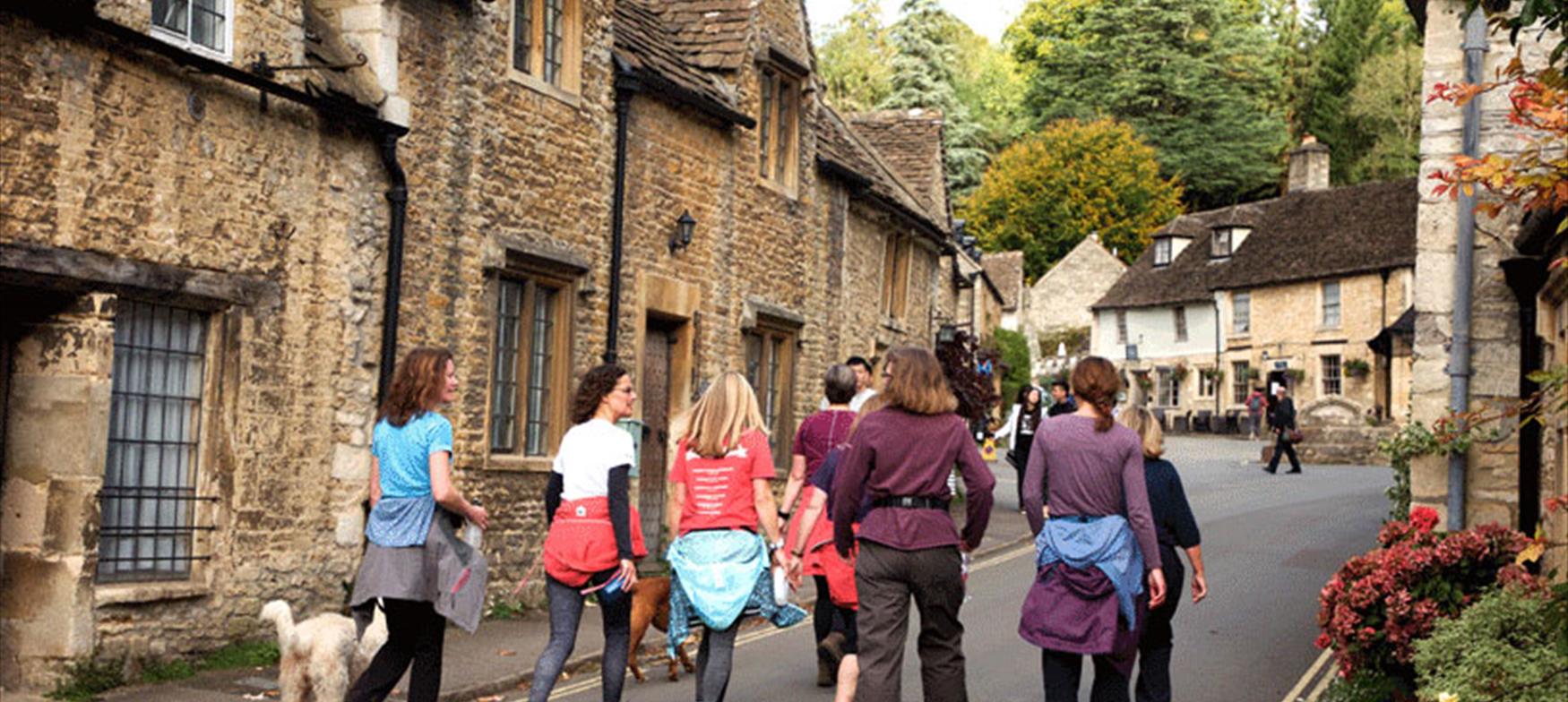 A group of women setting off for a walk