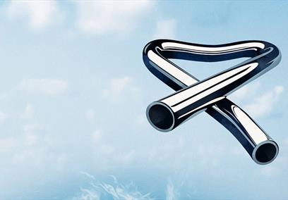 A tubular bell on a blue background