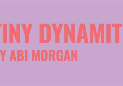 Tiny Dynamite by Abi Morgan in coral coloured writing on a lavender coloured background