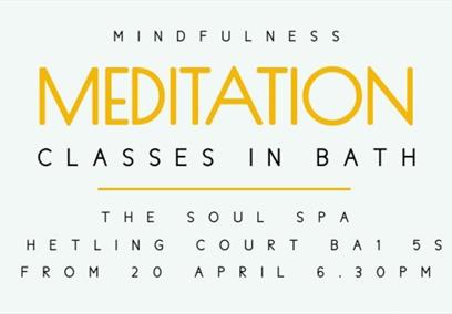 Leaflet detailing 45 minute meditation sessions at The Soul Spa in Bath. Come along!