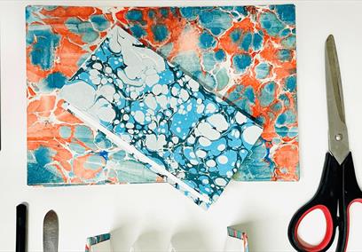 Marbling Concertina Books