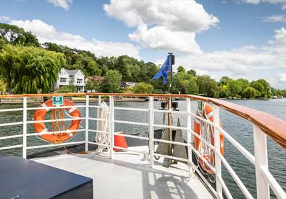 View of the River Thames from the deck of Caversham Lady.