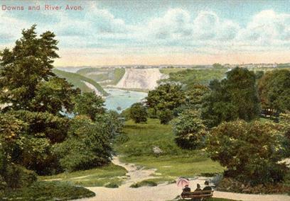 An old postcard of Clifton Downs and the River Avon