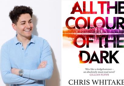 Author Chris Whitaker with his book, All the Colours of the Dark