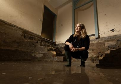 A person in the Cold Bath at Bath Assembly Rooms