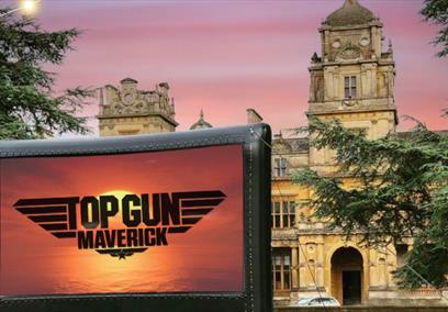 Top Gun: Maverick on an outdoor cinema screen