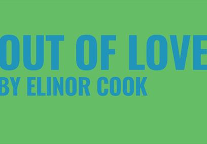 Out Of Love by Elinor Cook written in blue writing on a green background