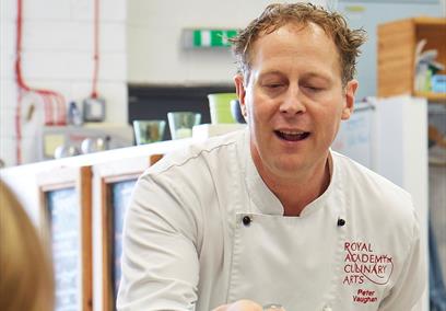 Peter Demonstrating at Vaughan's Cookery School