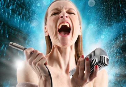 A lady screaming